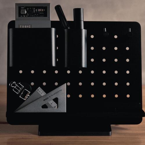 Montador de controle de parede Pegboard de aço organizador de jogos com ganchos em preto branco e vermelho