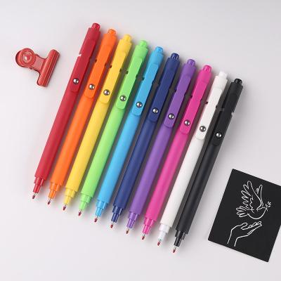 Plume de gel en plastique couleur, stylo à bille en acier, stylo neutre promotionnel
