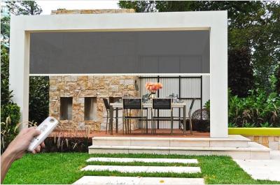 Windows Patio Zip Track Blinds Transparente PVC Blinds Café