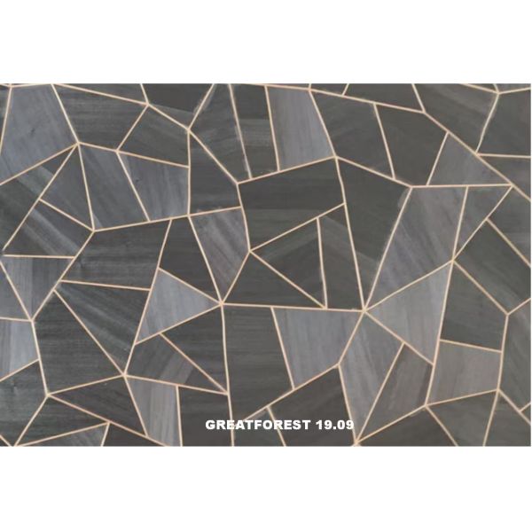 Artistic Parquet Wood Veneer Geometric Aesthetic Feeling Popular Geometric Figures 0.50mm Thickness For Wooden Door