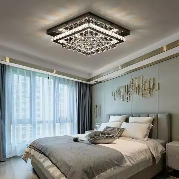 Crystal Modern Rectangular Ceiling Light ,  LED Ceiling Lamp Remote Control