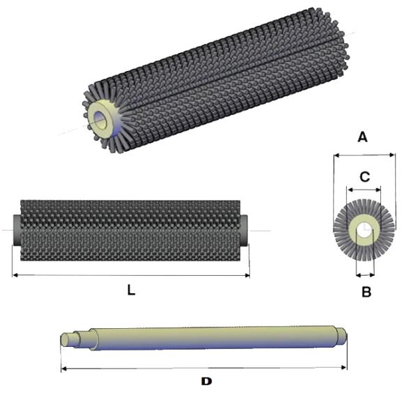 Custom Cleaning Cylindrical Brush Clean Lawn Sweeper Brush Roller For Lawn Sweeper