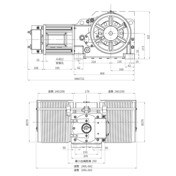 Лифт управляя подъемной машиной трения электрического мотора беззубчатой для подъема
