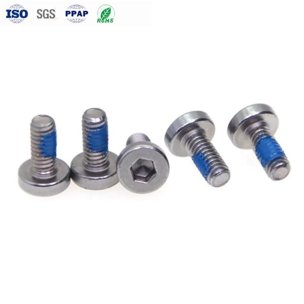 M4 Fijaciones de automóviles Anti-aflojamiento acero inoxidable Hex Cerrojo de cabeza cilíndrica corta adhesivo
