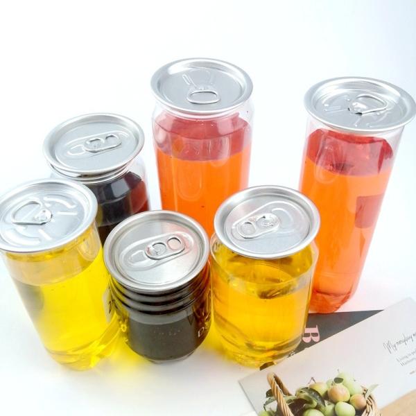 Easy Open Ends Lid 250ml Plastic Bottle Can For Juice Drinks
