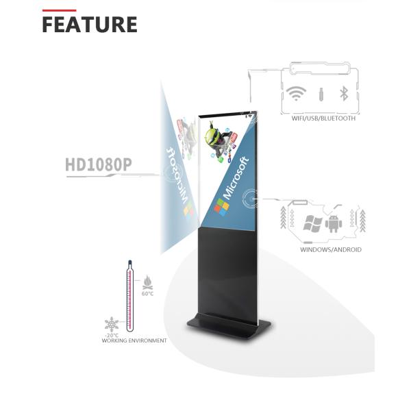 43 положение пола Signage Lcd цифров андроида Wifi дюйма взаимодействующее