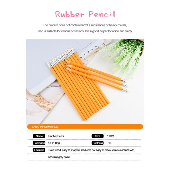 Estudiante de arte dibujo de dibujo lápiz de escritura HB barril hexagonal lápiz de madera amarillo