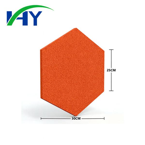 Red PET Hexagon Soundproof Panels Sound Absorption Acoustic Panels For Studio Renovation