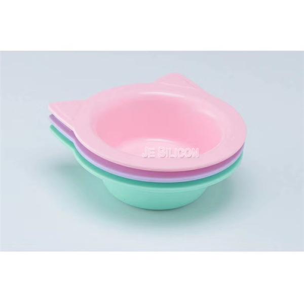 Light Green Silicone Baby Feeding Bowls , Soft Silicone Baby Plate Easy Wash
