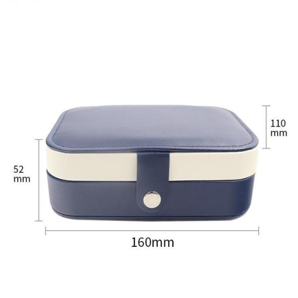 Boîtes à bijoux carrées à deux couches de luxe à doublure en cuir en PU