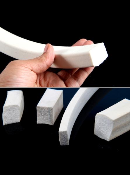 Tamaño personalizado Barras de esponja de silicona de color blanco rojo de celda cerrada Barras de espuma de silicona para sello de puerta con superficie lisa