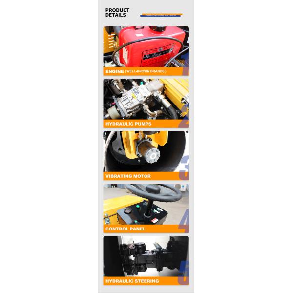 35KN Exciting Force 540mm Drum Diameter Mini Road Roller with Manual Hydraulic Compactor
