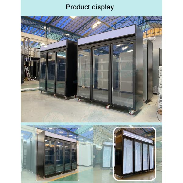Fan Cooling Chiller Soft Drink Showcase Supermarket Glass Door Refrigerator Display Case