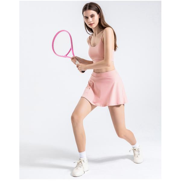 юбка тенниса зеленых женщин нейлона задыхается плиссированная носка тенниса высокого кармана талии мягкая