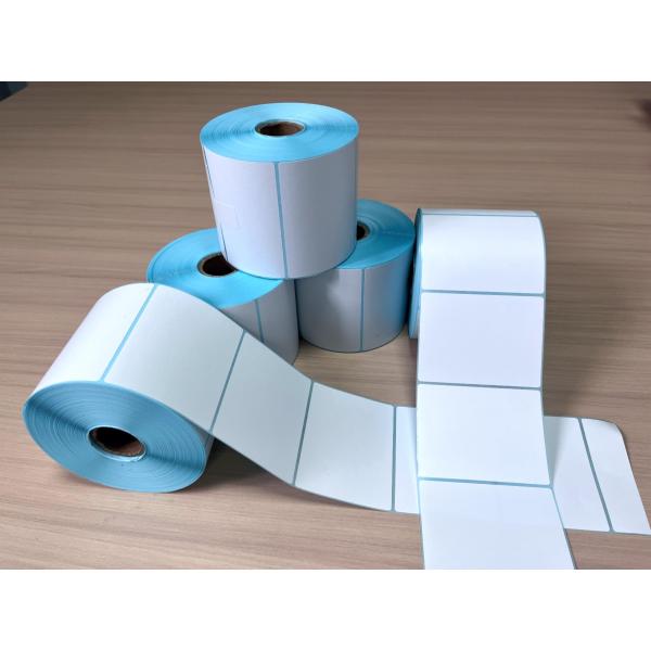 adhesive thermal sticker blank sticker blue color liner adhesive barcode sticker