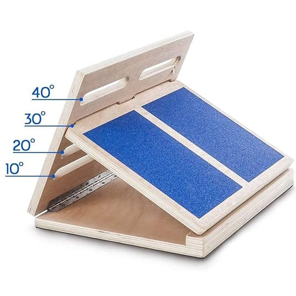 Blue Portable Wooden Calf Stretcher Adjustable Wooden Fitness Equipment