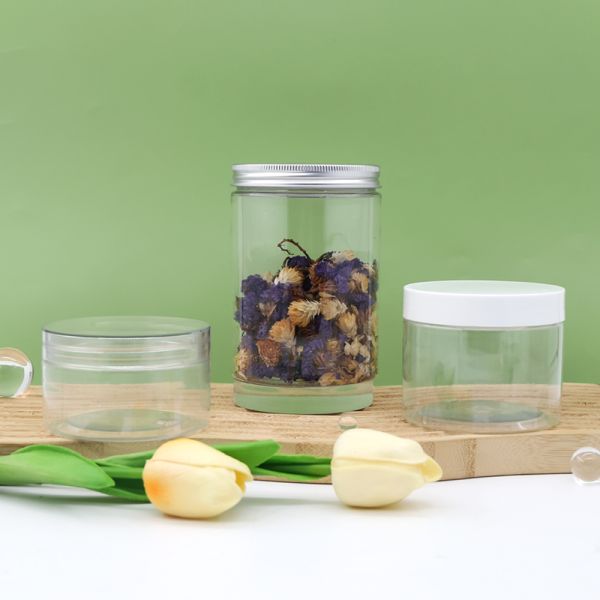 Lightweight Shatterproof PET Plastic Jar - Clear Wide-Mouth Cosmetic Cream Container for Secure Storage