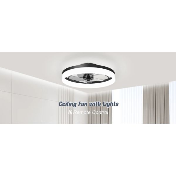 Bedroom Decor Ventilator Lamp Air Invisible Blades Retractable Smart Ceiling Fan with Lights(WH-CLL-70)