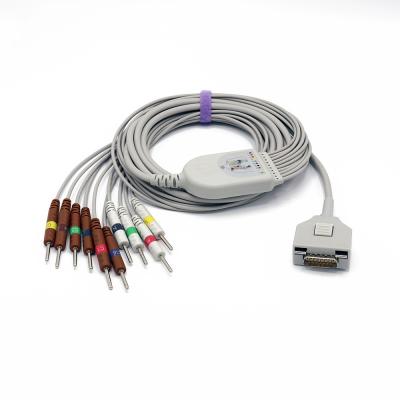 Fukuda Denshi MIM DB de pouco peso do cabo 0.9lb do ECG KP500 - conector 15