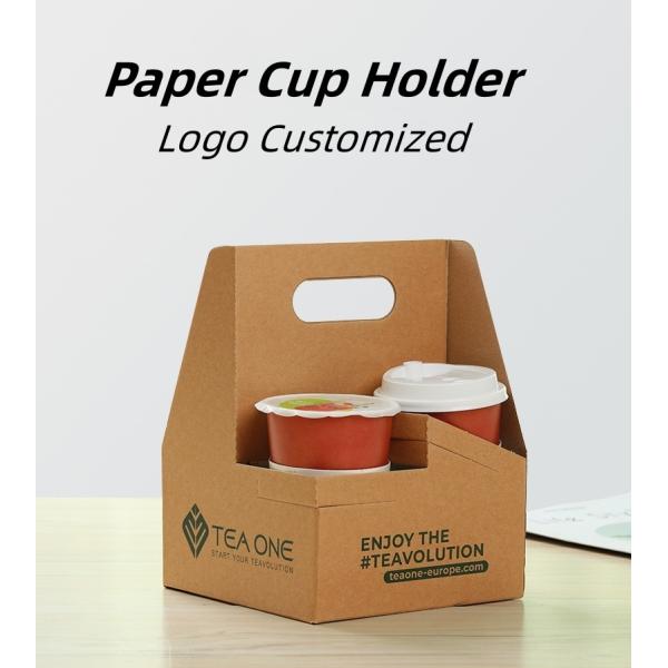 200*90*250 Customized Disposable Hot Drink Holder Coffee Paper Cup Takeout Cup Holder