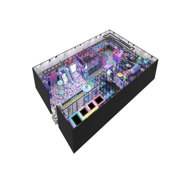 Family Fun Interactive Trampoline Park with Ball Pit / Mystic Slide