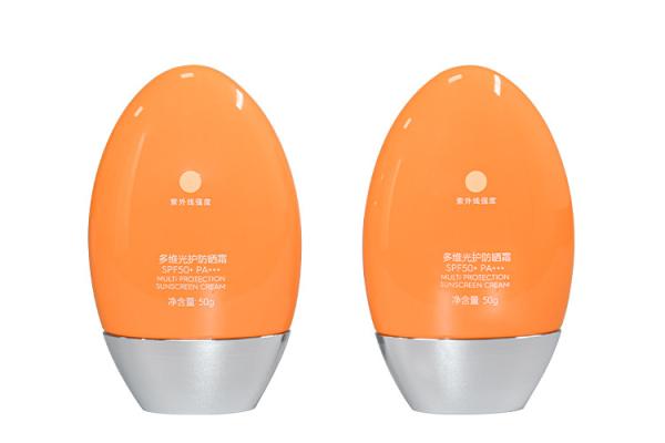 50 ml de Creme Solar Laranja Creme de Mão Loção Frasco Cuidado da Pele Embalagem UKL33E