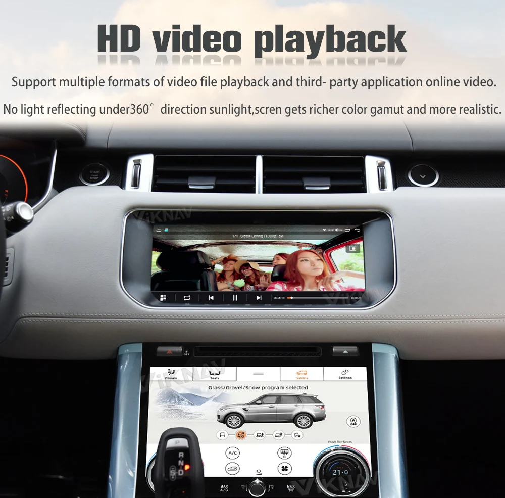 Радио для автомобилей с сенсорным экраном Android 12 для Range Rover Sport L494 2013-2017 GPS навигация Мультимедийный проигрыватель Android Auto