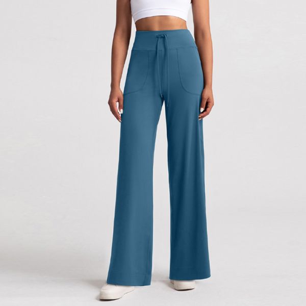 Multiple Pockets Wide Leg Scrub Pants Stretch High Waisted for Women Medical Wear