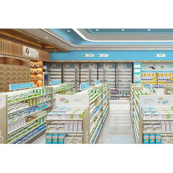 09-SYZSS002 Pharmacy Decor Branding Shop Display Furniture Pharmacy Display for Medicine Shop Interior Design