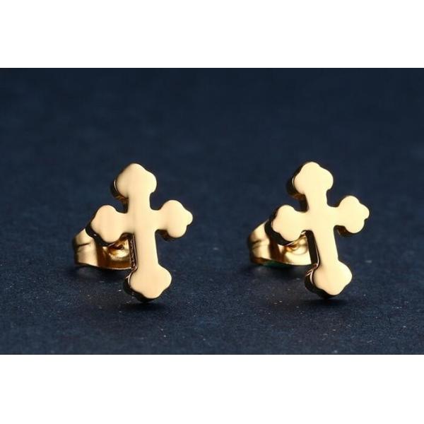 Personalized body piercing jewelry stainless steel cross stud earrings for women