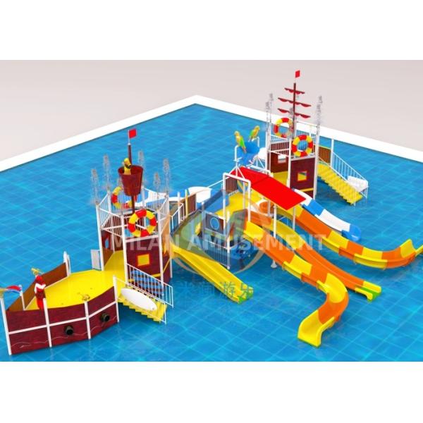 Safety Pirate Ship Water Playground Anti Aging For Family Use