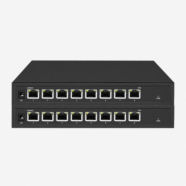 8 RJ45 Sensor automático 10Gb Switch não gerenciado Plug and Play Não é necessário gerenciamento