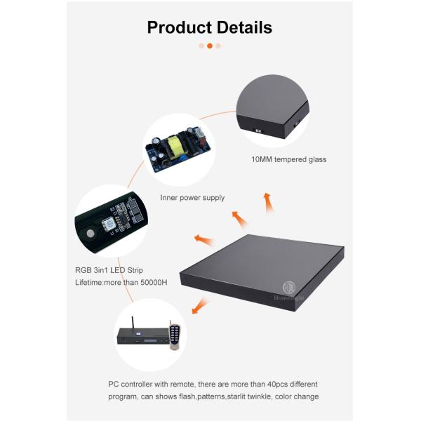 Portable Floor Dancing 3D Lights Mirror Wire Wireless Tiles Outdoor Dance Floor