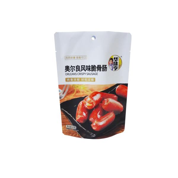 China factory safety food grade food packaging meat snack sausage packaging bag stand up pouch