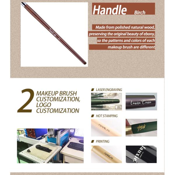 TOUCH UP 21 Ombre multi-fonctionnelle de l'œil tache avec logo maquillage naturel de cheveux pinceau poignée en bois de qualité supérieure OEM ODM fabricant
