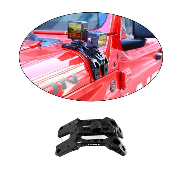 JEEP Wrangler JL A Pillar Hood Mount Light Brackets Corrosion-Resistant Aluminum Alloy