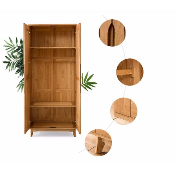 New Modern Simple Wooden Clothes Double Doors Wardrobe Design Furniture Bedroom