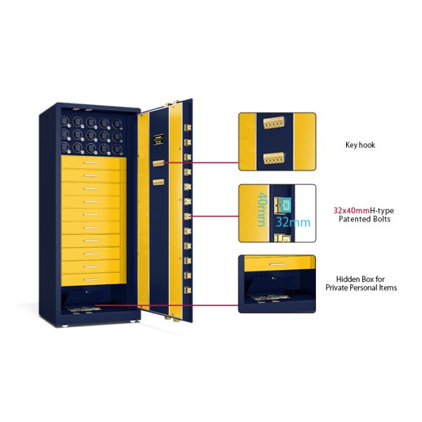 Large Jewelry Watch Winder Safe Best Home Biometric Fingerprint Lock