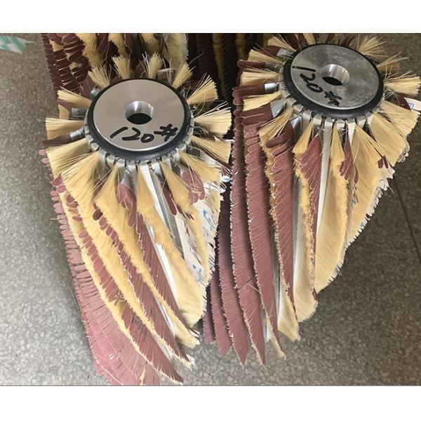 Customized Grit 240 Sandpaper And Sisal Cylinder Roller Brush For Polished Wood Board Surface