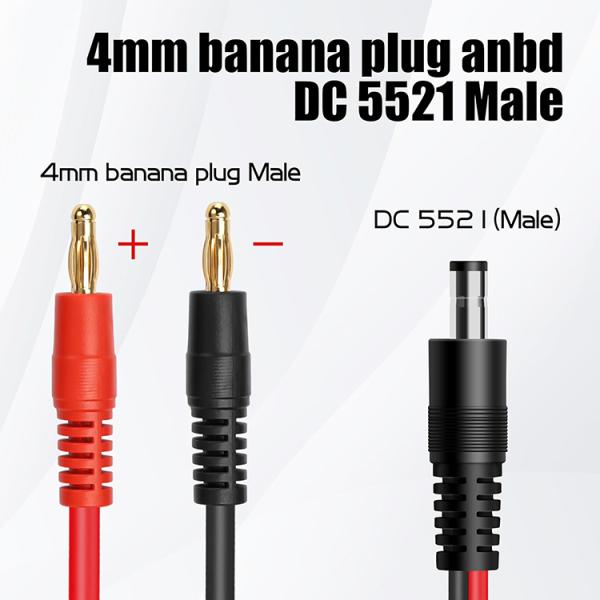12v DC 5,5 mm x 2,1 mm Cable de prise de banane de 4 mm