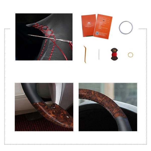 MEWANT For Toyota Highlander Camry Provide the Handmade Sewing Carbon Fiber Suede Leather 3D Steering Wheel Covers