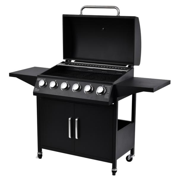 Back to School Occasion 6 Burners Portable BBQ Gas Grill with Electronic Pulse Ignition