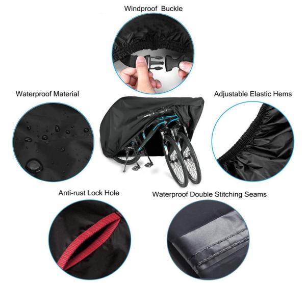 180T 190T Mountain Bike Cover Waterproof Raining Proof For Outside Storage 2kg