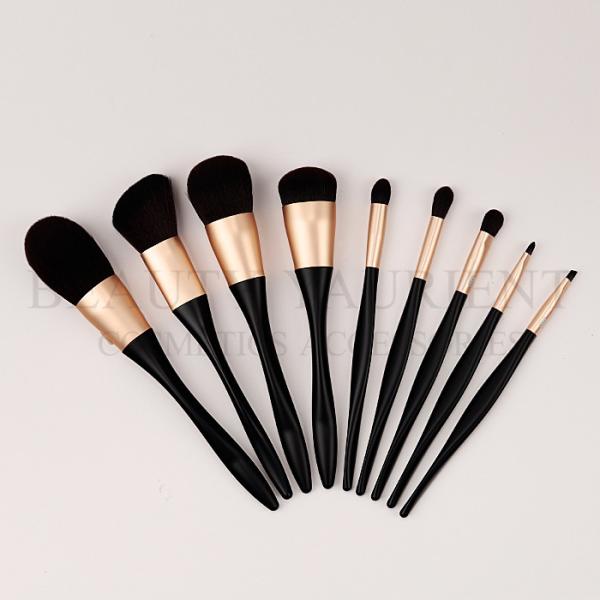 ISO14000 Full Face Makeup Brush Set With Matte Gold Color Aluminum Ferrule