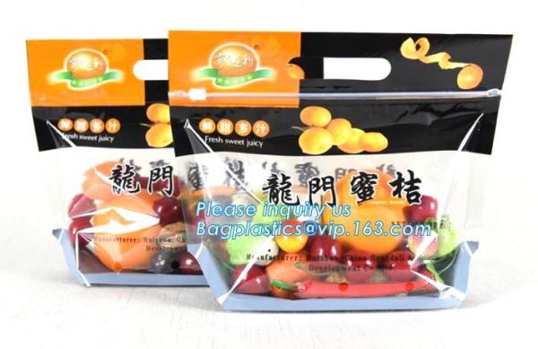 slider k fruit bag with air holes for grape packaging bag, Stand up slider zipper fruit picking bag for apple, Fac