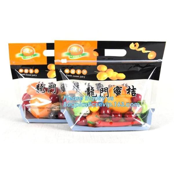 Resealable zipper grape bag fruit packaging bags plastic slider bag, fresh fruit packaging slider zipper bag, vegetable