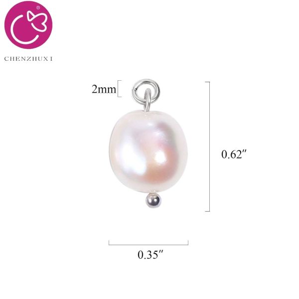 Baroque Freshwater Pearl Pendant Natural Irregular Stainless Steel DIY Accessories for Ladies' Jewelry