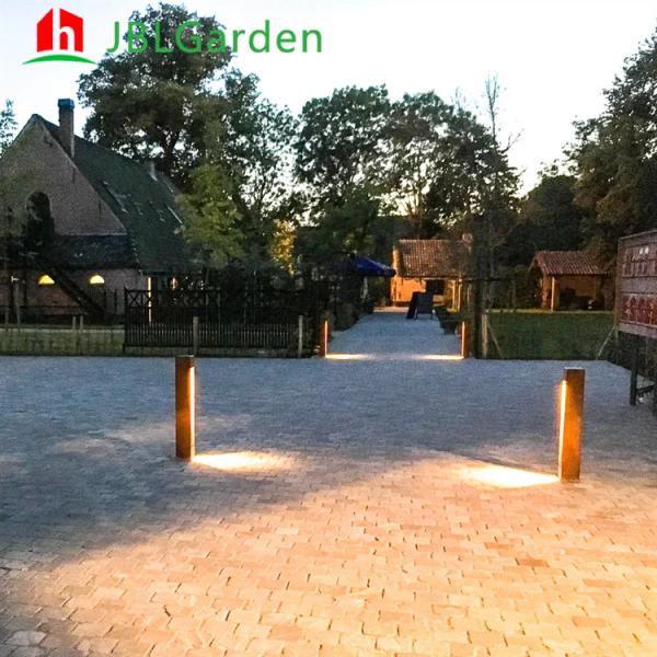 Outdoor Garden Lights Weathering Steel Rust Path Light Garden Bollard Lights Urban Bollard