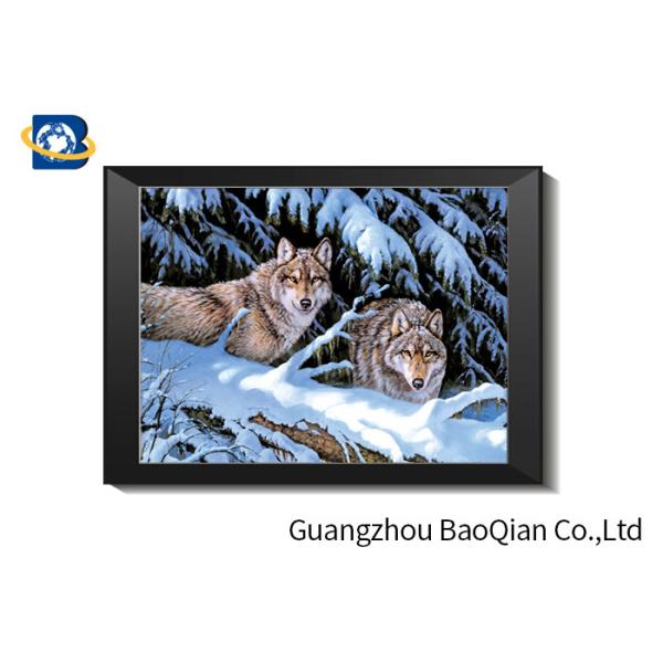 Wolf 5D Lenticular Picture , 3D Deep Effect Lenticular Image Printing