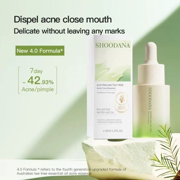 Green Tea Acne Serum Pore Shrinking Facial Oil Control Treatment for Oily Skin Anti-Aging Whitening Gold Stamping Logo OEM